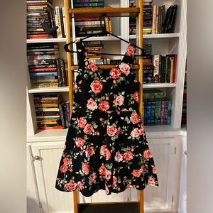 Forever 21-Rose Print Skater Fit and Flare Dress-NWOT